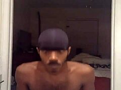 Black daddy's homemade workout video in dorm
