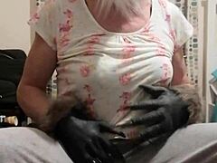 Wolf girl caught pissing in her wet panties