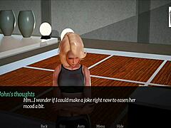 Young blonde joins a new household in erotic role-playing game
