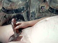 Wild licking of chocolate from boyfriend's cock and tits with blowjob action!