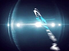 Inked blonde milf babe plays with her huge tits and pussy in bed 😍