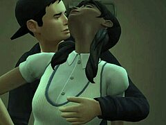 Teen experiences first time with goth Cassandra in 3D cartoon scene