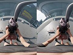 Harley Quinn slammed hard in public doggy style before cops show up. Total bust!