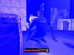 Uptown girl turns downtown lover in wild cartoon bang!