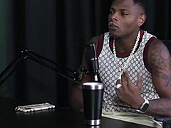 Will mastro strips in sheer red lingerie for glamour shoot