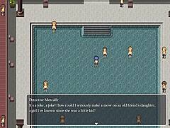 Detective girl of the steam city: Small-breasted teen goes unnoticed near multiple guys