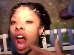 Interracial group sex with young girl leads to multiple orgasms
