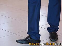 young teen gets a facial from a black guy in interracial encounter