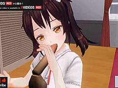 japanese hentai anime features handjob and blowjob scenes