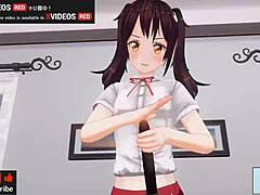 japanese hentai anime features handjob and blowjob scenes