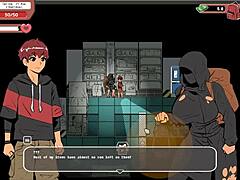 nerdy girl gives public handjob in library