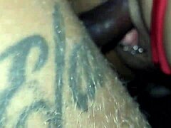 Big ass milf sits on pussy after gym, masturbates waiting for husband, gets interracial big black cock.
