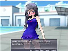 Girl exposes herself while playing game, masturbating in anime style