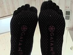 Toe Socks Turn Her On, Wanna See Her Hot Bedroom Fetish Play?