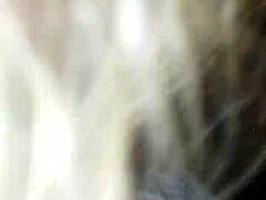 Blonde slut licks and sucks monster cock