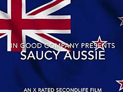 Saucy Aussie gets wild with monster cock on 3D beach!