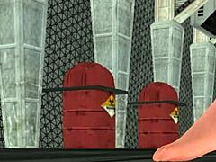 beautiful indian girl in animated cartoon has intense solo fun.