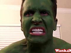 Superhero Cosplay Babe Facialized in Wild Fourway Action