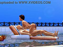 Passionpool - Jade Rosa Gets Wild In Sims 4 Pool Action