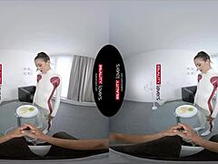 latex android bends over in vr reality