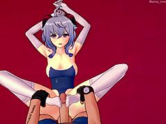 Ganyu footjob only in swimsuit hentai