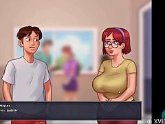 Brunette babe shows big ass in roleplay.