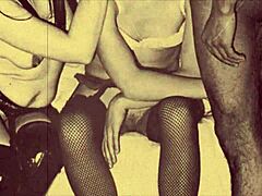 Check out this vintage scene with black pussy and white cocks.