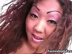 Hot brunette girl loves giving handjobs and licking pussy