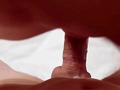 Teen moans during cum in mouth blowjob