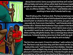 18 year old bangs his ebony stepmom and her big booty milf friends in interracial comic adventure