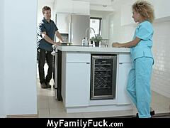Tiny Black Stepsister Pounded Hard in Doggy Under Stepdad's Nose - MyFamilyFuck