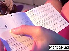 marica opens gift box of toys for blowjob and pussy play