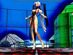 Half-naked whore dances with exposed pussy