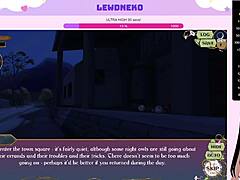 Vtuber lewdneko with big tits plays futanari game in cage!