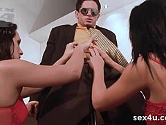 Brazilian bombshell Thaina Perez and beauty Agatha Cristine in wild orgy