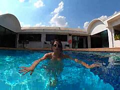 Damn! Natzinha Morena Gives Her Tight Ass by the Pool!