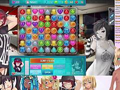 Vtuber lewdneko plays huniepop 2 double date with big tits in lingerie.