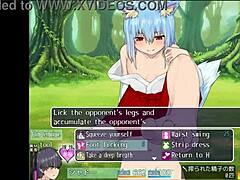 Succubus gives footjob in hentai game