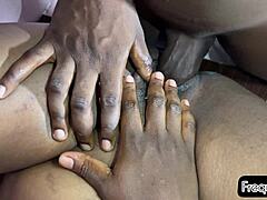 he fucks ebony pussy hard on table