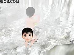 anime girl leo tries mixed bath in secret hot spring