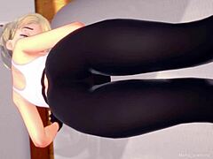 gwen satacy wet after exercise, wants to fuck