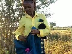 She Got Caught Skipping Classes, Creampied by Local Resident Outdoors