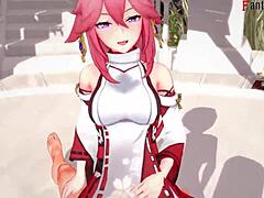 yae miko having sex in genshin impact