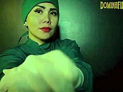 Latex gloves fetish unfolds in kinky play.