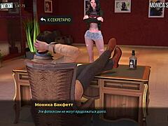 This girl in red suit shows her boobs so cutely in the game 😍