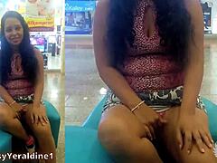 Latina Shows Ass for Public Fun