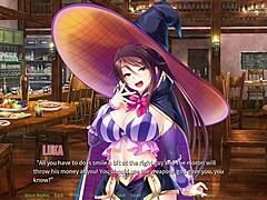 harem hunter uses sex-ray vision to fuck virgin mage in anime hentai game episode one, monster cock pounding her tight pussy.