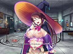 harem hunter uses sex-ray vision to fuck virgin mage in anime hentai game episode one, monster cock pounding her tight pussy.