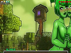Minecraft-themed hentai featuring a creeper and other characters in a fun, naughty adventure