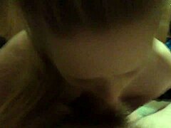 Milf blonde babe lets me record her sloppy blowjob and deepthroat